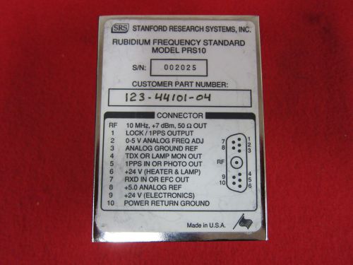SRS PRS10 Rubidium Frequency Standard 123-44101-04 (Parts/Repair) (no lock)