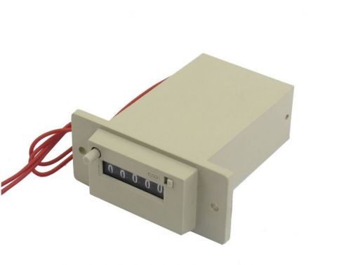 Baomain AC 110V CSK5-YKW 5 Digits 2 Red Wired Electronmagnetic Counter Gray