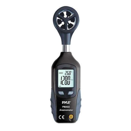 New pyle pma82 digital anemometer &amp; thermometer measures air velocity wind speed for sale