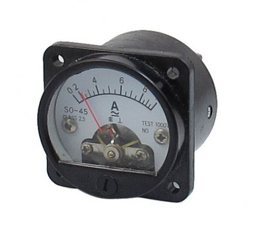 Class 2.5 Accuracy AC 0-10A Round Analog Panel Meter Ammeter Black