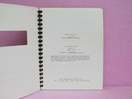 Visual information institute manual 1302 sync source instr. man. w/schem. (1978) for sale