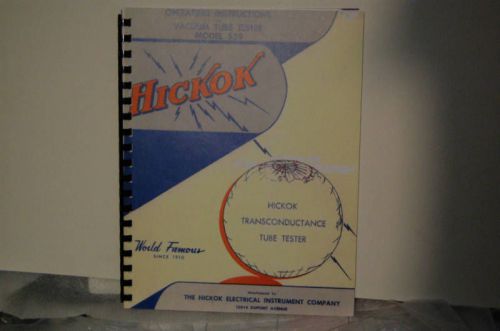Operating manual For Hickok 539 Tube Tester