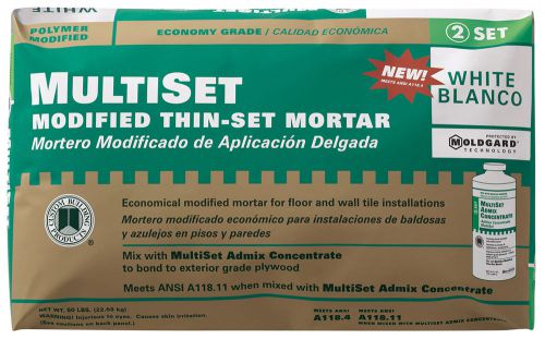 Custom building products msmw50 50 lb white multiset modified thin-set mortar for sale
