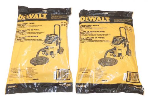 NEW 2 Bags 5 Each DeWalt DWV9401 Paper Filter Bags for DWV012 Dust Extractor