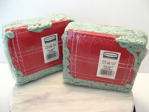 Rubbermaid commercial products web foot large green mop head lot of 2 a15306gr00 for sale