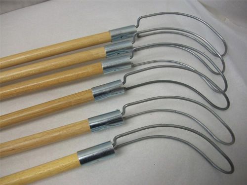 New lot of 6 aramark pipe duster 60&#034; wood handle metal frame 42035 xpedx for sale