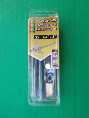 Cobra toggle bolts anchor 1/4&#034; x 4&#034; 1 package of 2 *new* for sale