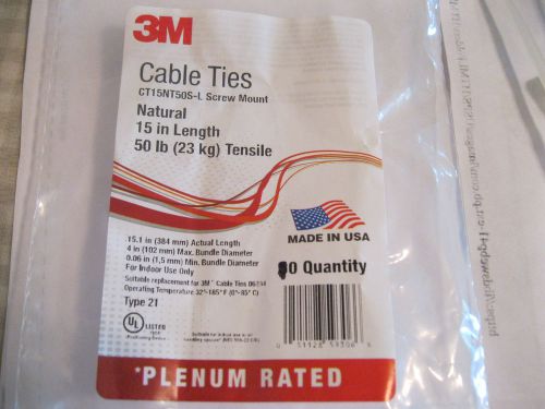 LOT OF 50 NEW 3M 15 INCHES LENGTH WIRE CABLE TIES~50 POUNDS TENSILE~MADE IN USA