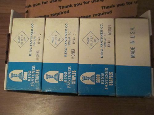 Lot of 4 new boxes 5000/box 5418-c 9/16&#034; x 3/16&#034; narrow crown staples 20ga -z10 for sale