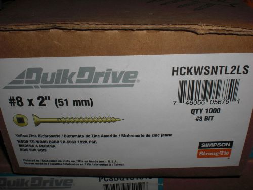 QuikDrive HCKWSNTL2LS #8 x 2&#034; Wood-to-Wood Screw (1000)