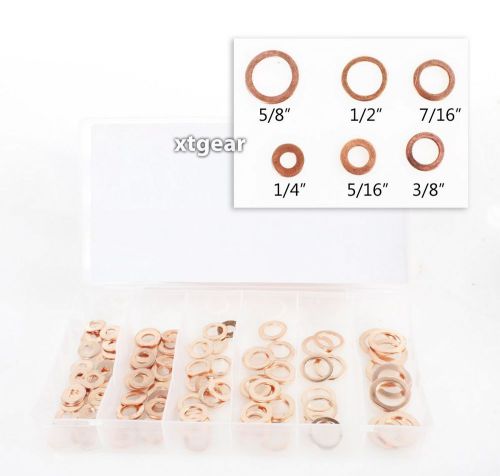 110pc copper flat washer ring assortment oil brake clutch line conductivity sae for sale