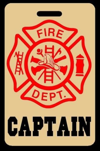 Tan CAPTAIN Firefighter Luggage/Gear Bag Tag - FREE Personalization