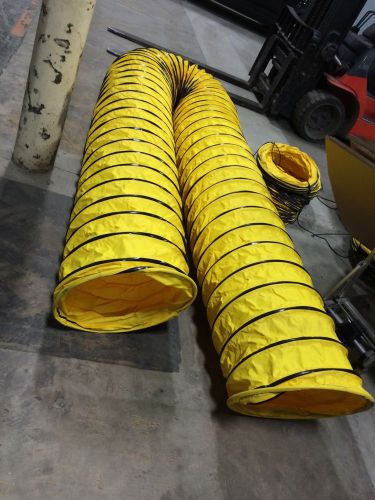 Yellow 20&#034; diameter by 25&#039; accordion flex air duct hose / finished ends. for sale
