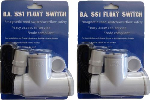 2 each b.a. ss1 float switch -condensate overflow drain line / pan safety switch for sale
