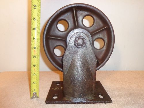 OLD ANTIQUE LARGE HEAVY CAST IRON BOND MINING CART WHEEL ? INDUSTRIAL TOOL TOOLS