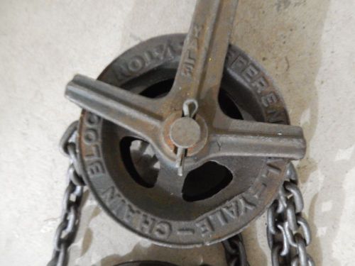 Industrial hoist 1/2 ton differential block chain the yale and towne mfg co. for sale