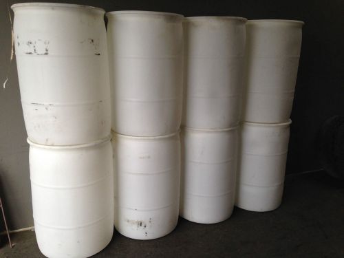 WHITE 55 gal plastic drums