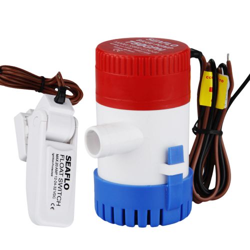 12V Electric Bilge Water Pump 750GPH Submersible Marine Boat + Auto Float Switch