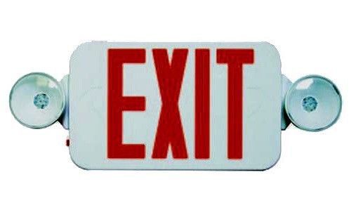 Exit sign with lights restaurant convenient store emergency white housing danger