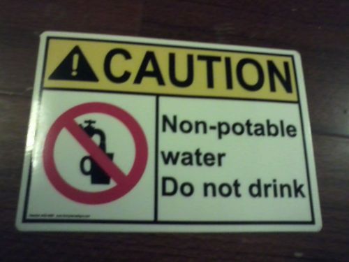 10 vinyl ANSI Caution Non-potable Water Do not drink stickers 3.5&#034; x 5&#034;