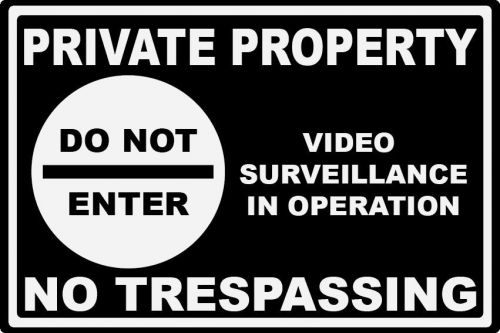 2 Pack Private Property No Trespassing Video CCTV Surveillance Sign 300 x 200 mm