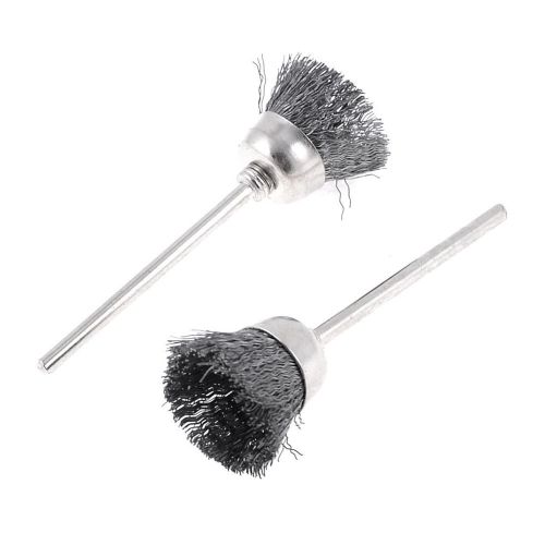 2 Pieces Bowl Shape Stainless Steel Wire Shank Polishing Brush 2&#034; Length