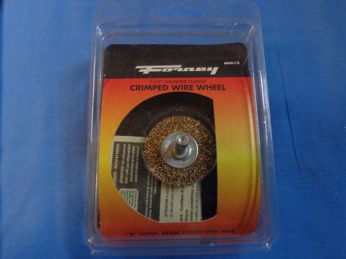1 - CRIMPED WIRE WHEEL 1 1/2&#034; on 1/4&#034; shank surface prep coarse FORNEY # 60013