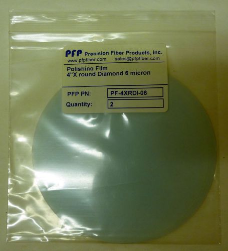 30 pfp precision fiber products polishina film 4&#034; diamond 6 micron pf-4xrdi-06 for sale