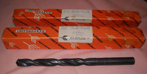 Lot of 3 general chipbreaker drill co. s/shank 17/32&#034; coolant drills made in uk for sale