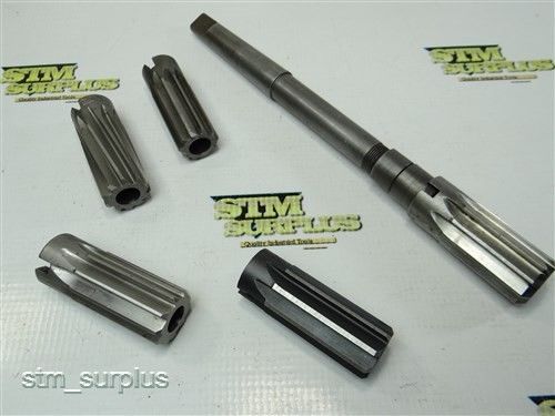 5 hss cleveland shell reamers 7/8&#034; to 1&#034; with 1 morse taper shank arbor 2mt for sale