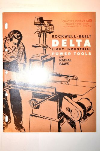 1963 rockwell built delta light industrial power tools &amp; radial saw catalog  rr4 for sale