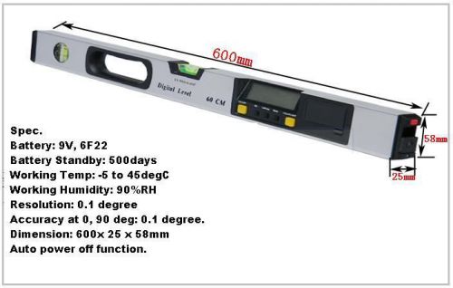 60cm 24&#034; Digital Laser Protractor Inclinometer Spirit Level Tool