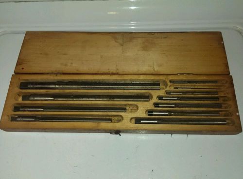 Millersburg reamer &amp; tool co vntg. set of 11 hand reamers set complete wood box for sale