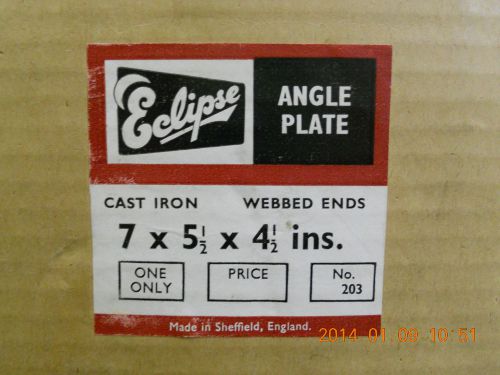 Eclipse no. 203 angle plate 7&#034; x 5-1/2&#034; x 4-1/2&#034;  webbed ends cast iron for sale