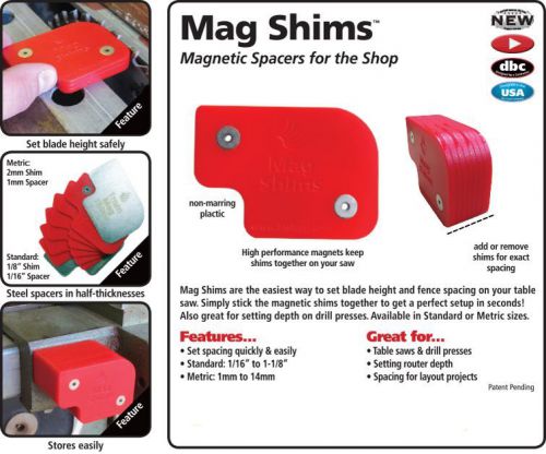 New FastCap Mag Shims Magnetic Spacers for Saw Blades STANDARD