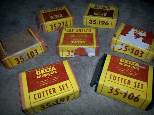 Delta Milwaukee Cutter Sets Lot of 7. 35-103 224 196 197 106 102 103
