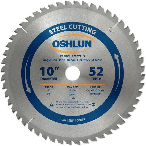 Oshlun sbf-100052 10-inch 52 tooth tcg saw blade with 1-inch arbor (5/8-inch bus for sale