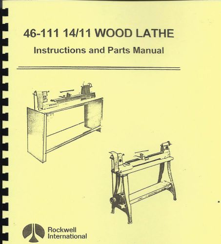 Rockwell Lathe 46-11 &amp; 46-150 Manual