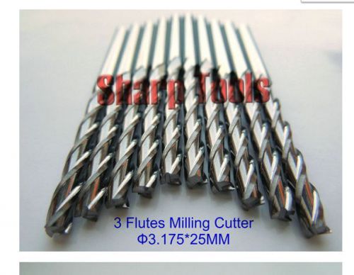 5pcs three flute cnc router bits endmill milling cutter 3.175mm 25mm for sale