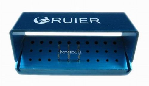 New 30 Holes Bur Holder Stand Autoclave Disinfection Box Case Blue