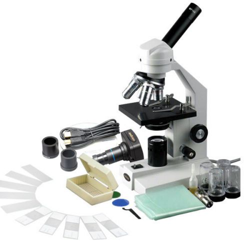 40X-1600X Compound Microscope + USB Digital Camera + Slides