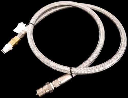 6ft 0411-566 lab single braided stainless steel flexible hose assembly 75? for sale