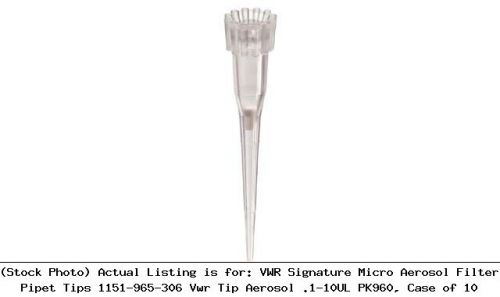 Vwr signature micro aerosol filter pipet tips 1151-965-306 vwr tip aerosol .1 for sale