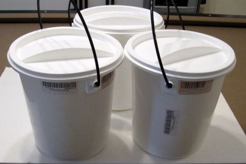 3 Nalgene 7102-0080 White Polyethylene (LDPE) Air Tight Lab Pail, 7.6L Capacity