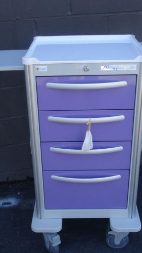 Waterloo jtgka 6669 4 drawer cart violet drawers key lock side shelves new for sale