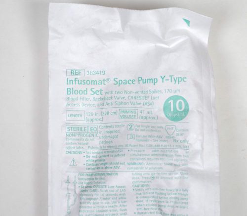 B BRAUN 363419 Infusomat Space Pump Y-Type Blood Set (BOX OF 32) 01/2017