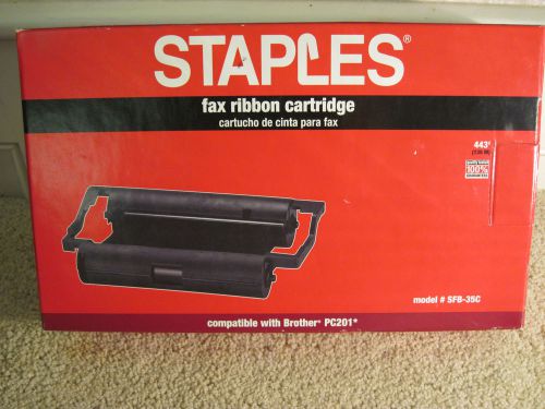 STAPLES FAX CARTRIDGE MODEL # SFB-35C***COMPATIBLE WITH BROTHER PC201****NEW****
