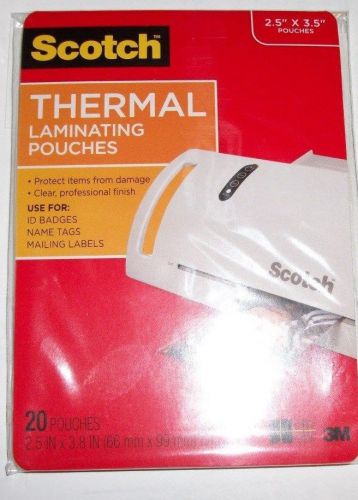 NEW Scotch Thermal Laminating Pouches, Wallet Size, 20 Pouches