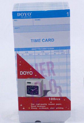 100 pcs Monthly Time Clock Cards For Attendance Payroll Recorder Timecards