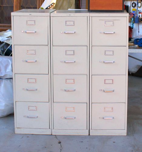Four Drawer (4) USED File Cabinets - 3 pieces